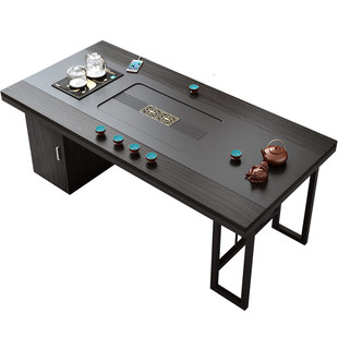 新中式茶桌乌金石茶台办公室一体茶水桌客厅阳台小型泡茶桌椅组合