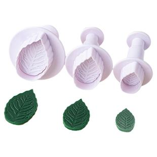 玫瑰叶树叶diy翻糖蛋糕模具立体印花弹簧压模蛋糕装饰烘焙工具