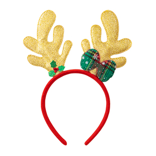 2025圣诞节圣诞老人卡通发箍头箍儿童头饰鹿角活动表演女孩发饰