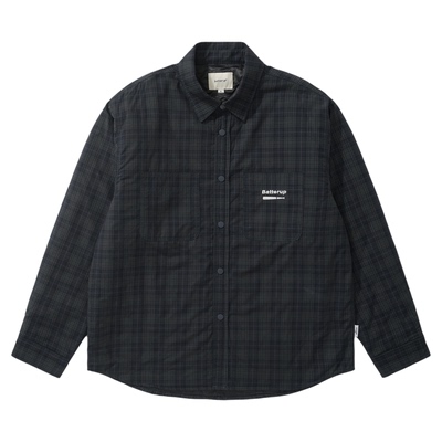 Batterup翻领长袖棉服宽松衬衫