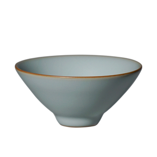 青澹汝窑箬笠杯主人杯单杯景德镇瓷器复古汝瓷斗笠杯手工茶杯陶瓷