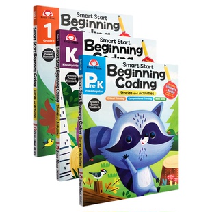 Evan-Moor Smart Start Beginning Coding 聪慧启蒙系列 儿童编程启蒙套装 美国加州教辅 evanmoor美国原版进口英文幼儿园到一年级