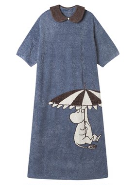 华歌Wacoal MOOMIN联名可爱可拆卸领口家居裙内衣睡衣女UN64N6