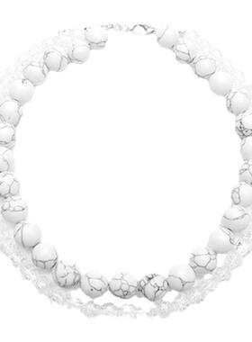 SeiCarinaY水墨裂纹宝石项链