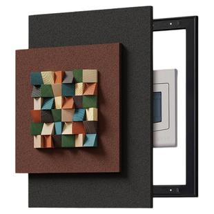 立体多巴胺电表箱装饰画法式中古风隐藏推拉式高档弱电箱遮档挂画