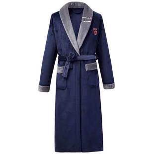 法兰绒新款情侣睡袍男冬季加绒长袍浴衣珊瑚绒保暖浴袍女士睡衣