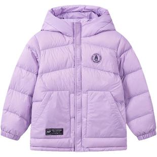 暇步士童装儿童轻薄羽绒服冬季新款男童女童保暖舒适连帽加厚外套