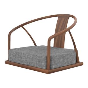 九间房实木圈椅新中式禅意黑胡桃木阳台飘窗榻榻米席地椅子茶室