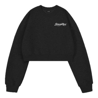 i.t GROUNDZERO国潮牌2025秋季新款Logo印花黑色纯色长袖卫衣上衣