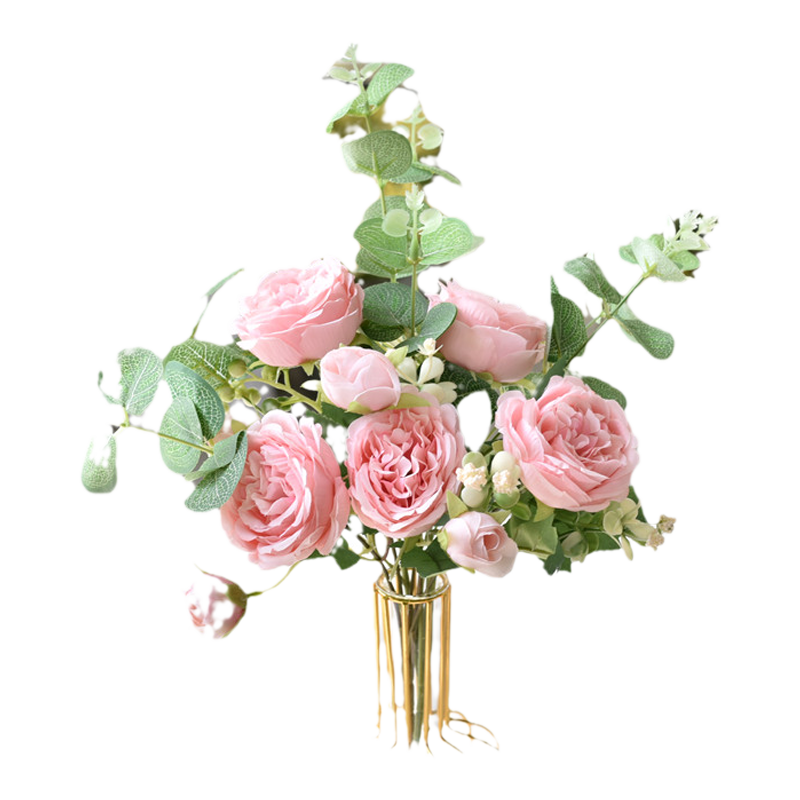 ins牡丹假花仿真花客厅摆设尤加利装饰花餐桌面花艺摆件家居饰品