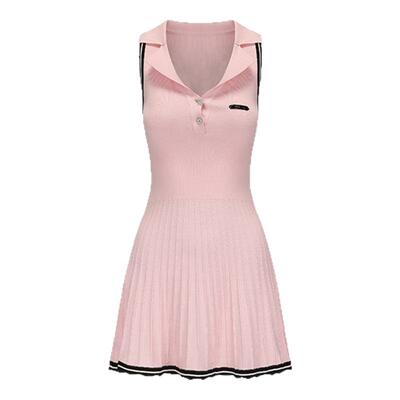 ARTEPURA压褶条纹无袖连衣裙