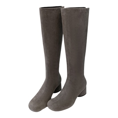 【STAR】法式圆头复古气质百搭极简风小粗跟显瘦高级感长靴5cm