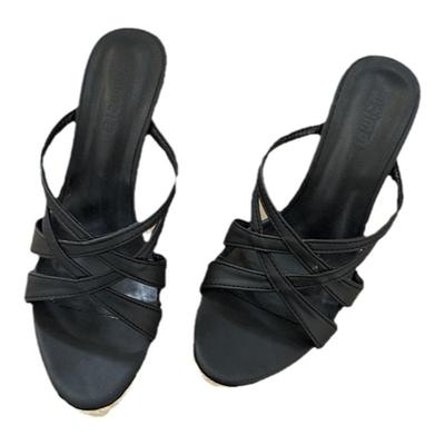 网红厚底坡跟凉拖鞋女夏增高10cm外穿时尚交叉带草编百搭高跟凉鞋