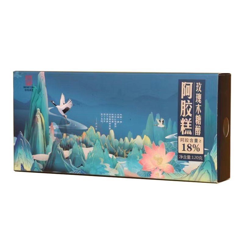 18年老店 山东东阿百年堂木糖醇玫瑰型阿胶糕120g 即食阿胶膏正品