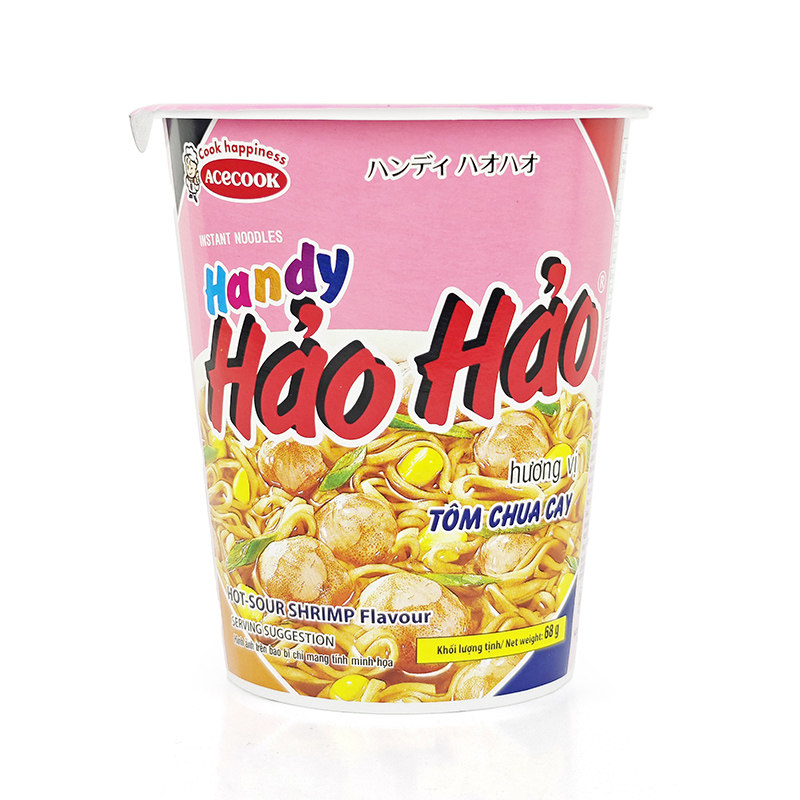 ACECOOK 好好haohao 酸辣虾风味杯面68g夜宵速食方便面
