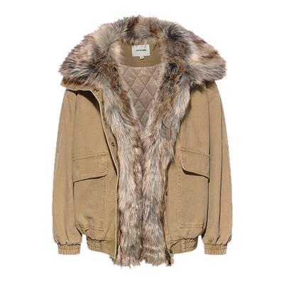 毛领派克服夹棉服2025新款原创