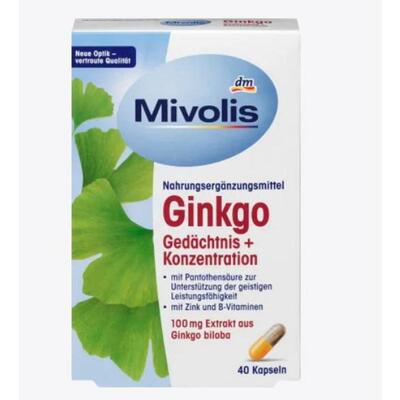 欧洲直邮Mivolis提取物记忆增强含锌脑疲劳40粒维生素B12