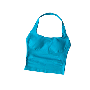 欧美挂脖无缝美背聚拢运动内衣女防震速干瑜伽服背心跑步文胸外穿