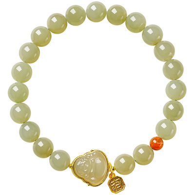 宫里上新天然正品和田玉佛公手链