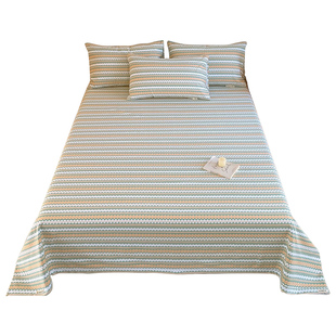 无印风100全棉老粗布床单单件加厚床笠纯棉单人宿舍枕套三件套