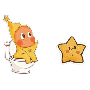 可爱卡通马桶按钮美甲专用卫生间水箱冲水按键通用马桶按压器提盖