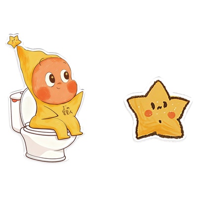 可爱卡通马桶按钮美甲专用卫生间水箱冲水按键通用马桶按压器提盖