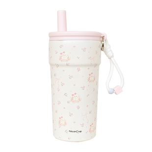 简约保温杯女生高颜值水杯新款2025带吸管茶仓办公室学生便携杯子