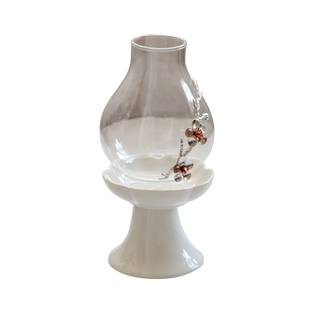 中式复古防风玻璃烛台家居浪漫氛围灯香薰炉蜡光灯茶室装饰摆件