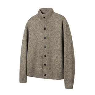 19otiwtt日系复古老钱风立领针织开衫外套纯色简约百搭慵懒毛衣