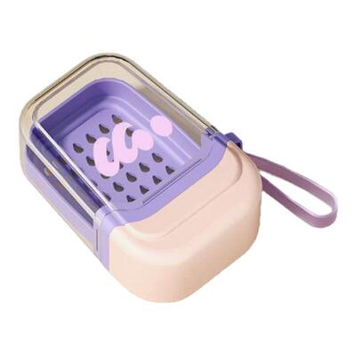 密封沥水带盖香皂盒子透明轻奢