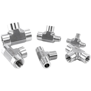 304不锈钢模锻三通2分316L高压内丝三通仪表管件外螺纹T型接头4分