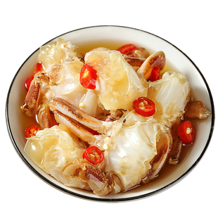 不辣】青岛生腌醉蟹蟹小螃蟹块即食罐装海鲜醉蟹块香辣零食