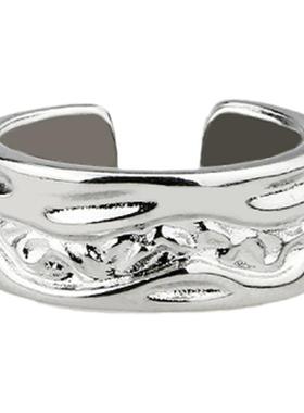 小众设计感简约河流ins戒指开口