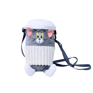 正版猫和老鼠杯型包包汤姆猫杰瑞鼠斜挎包卡通可爱杯套随身杯袋