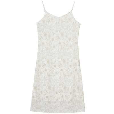 布景吊带连衣裙女夏季新品简约文艺碎花褶皱设计中长雪纺裙子0432