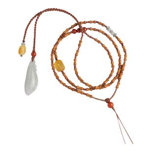 天然橄榄核竹节项链绳子吊坠挂绳蜜蜡翡翠毛衣链男女挂脖挂件配绳