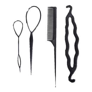 扎头发神器宝宝不伤发小皮筋编发黑色拉发器丸子头盘发神器拉发针