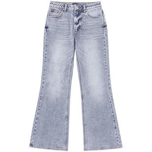 【张凌赫代言】Lee25新品427标准高腰喇叭天丝浅蓝色女牛仔裤潮流