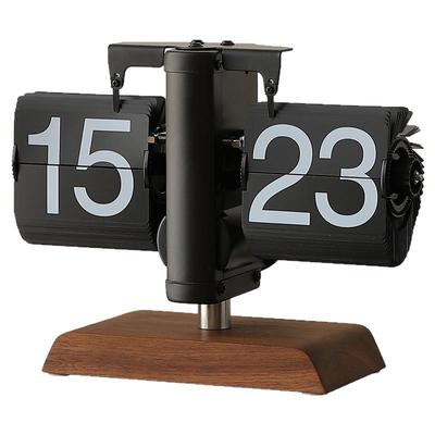 自动翻页时钟桌面摆件复古机械表摆台式科技感数字电子钟表装饰品