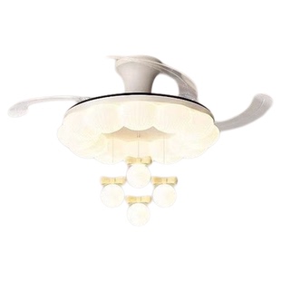 隐形风扇灯2025新款奶油风餐厅主卧室灯儿童房护眼吊扇灯2025新款