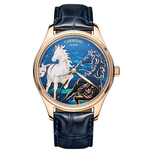 Carnival手表男十二生肖马全自动机械表时尚防水男表热卖