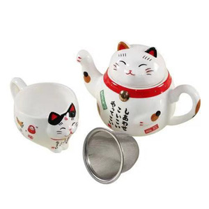 陶瓷水杯可爱招财猫加厚儿童杯