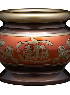 粉金莲花佛字供香炉招财家用室内熏香炉檀香炉线仙字香炉上香佛堂