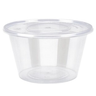 康百晟圆形1750ml一次性餐盒加厚塑料透明外卖打包盒快餐饭盒圆碗
