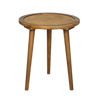 波西米亚实木边几复古藤面茶几