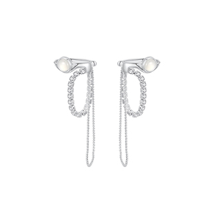 ZEGL真柳设计师月夜系列流苏耳夹女轻奢高级感小众耳环无耳洞耳饰