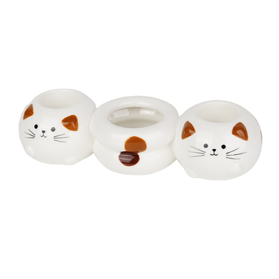 三花猫电动牙刷架陶瓷可爱置物架牙膏架洗漱台牙刷家用收纳架底座