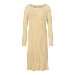 HeyDress法式复古方领针织连衣裙女秋冬法式宽松毛衣裙气质裙子