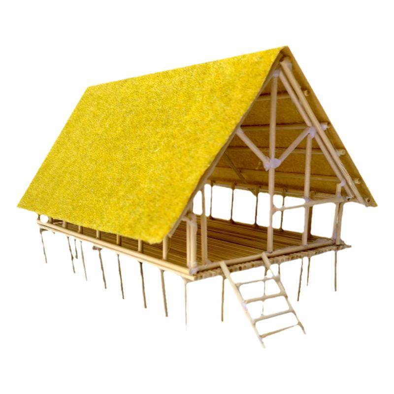 手工制作材料包干栏式房屋模型房