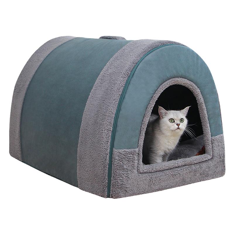 猫窝冬季保暖可拆洗猫屋封闭式房子别墅宠物窝小型犬四季通用狗窝